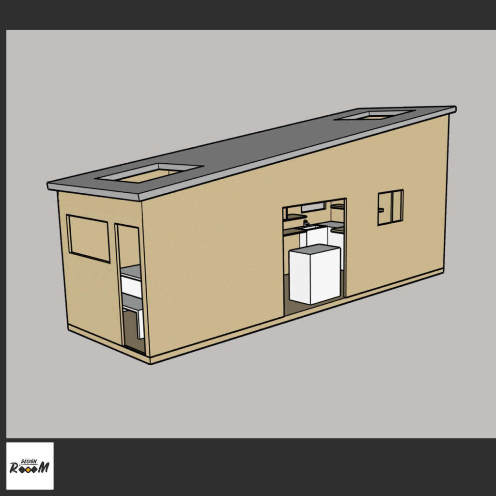 Referenz Visualisieren. Tiny House in seiten Perspektiven, gestaltet von Design RöööM